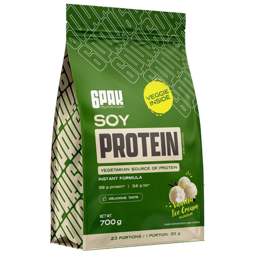 6PAK Soy Protein, Vanilla Ice Cream Flavour - 700 g