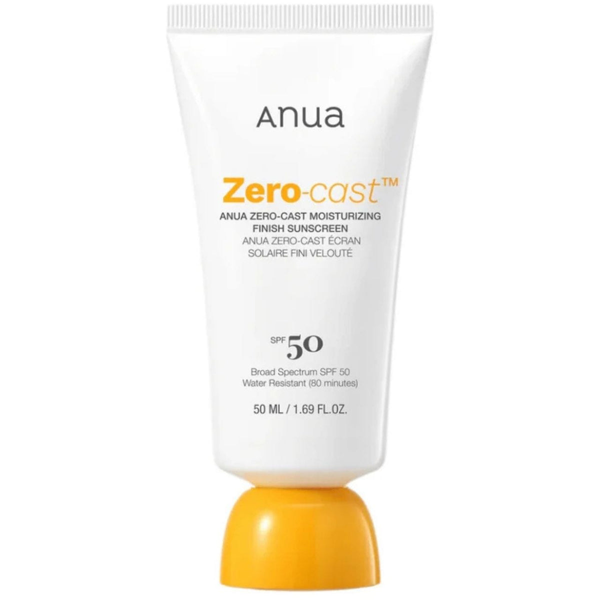 Anua Zero-Cast Moisturizing Finish Sunscreen SPF50 PA++++ - 50 ml