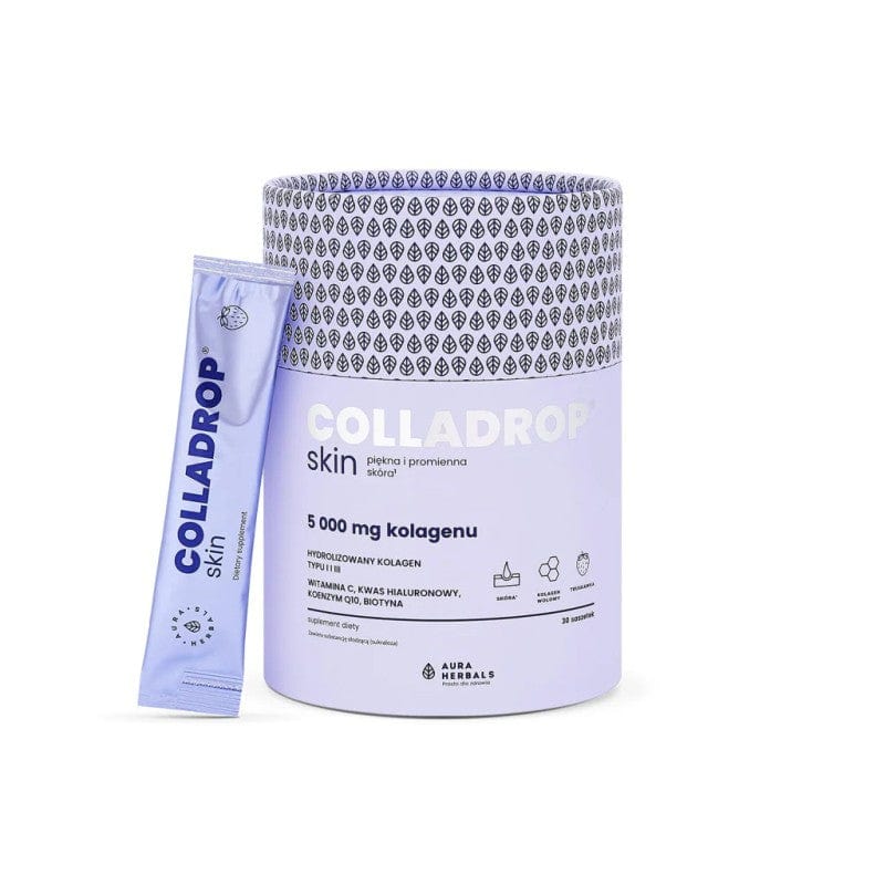 Aura Herbals Colladrop® Beauty HMG Collagen 5000 mg, Strawberry - 30 Sachets