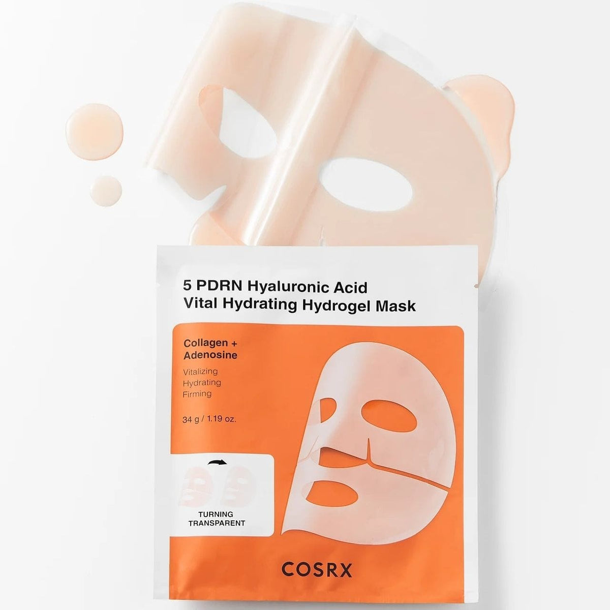 COSRX 5 PDRN Hya Acid Vital Hydrogel Sheet Mask - 3 x 34 g