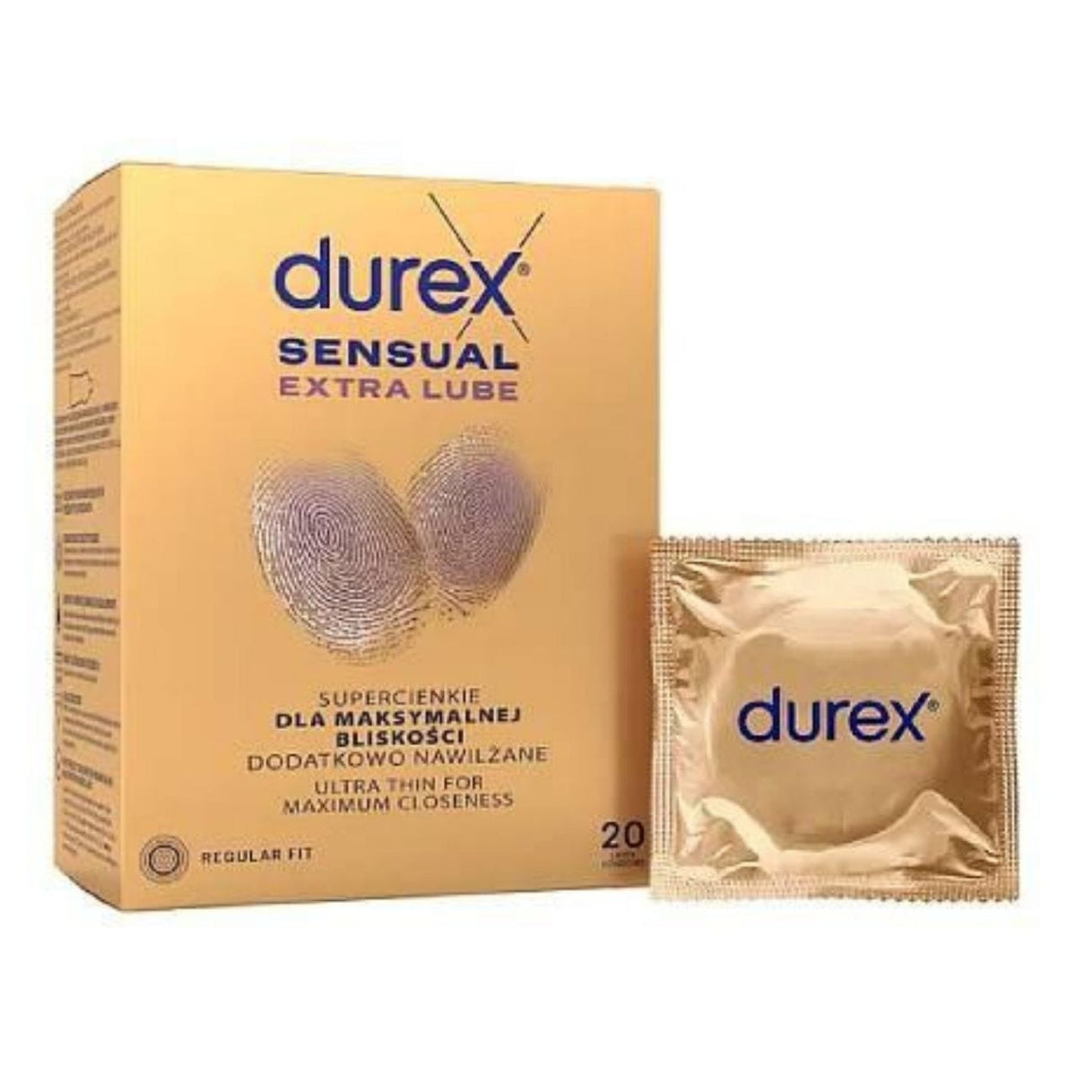Durex Sensual Extra Lube Super Thin Condoms - 20 Pieces