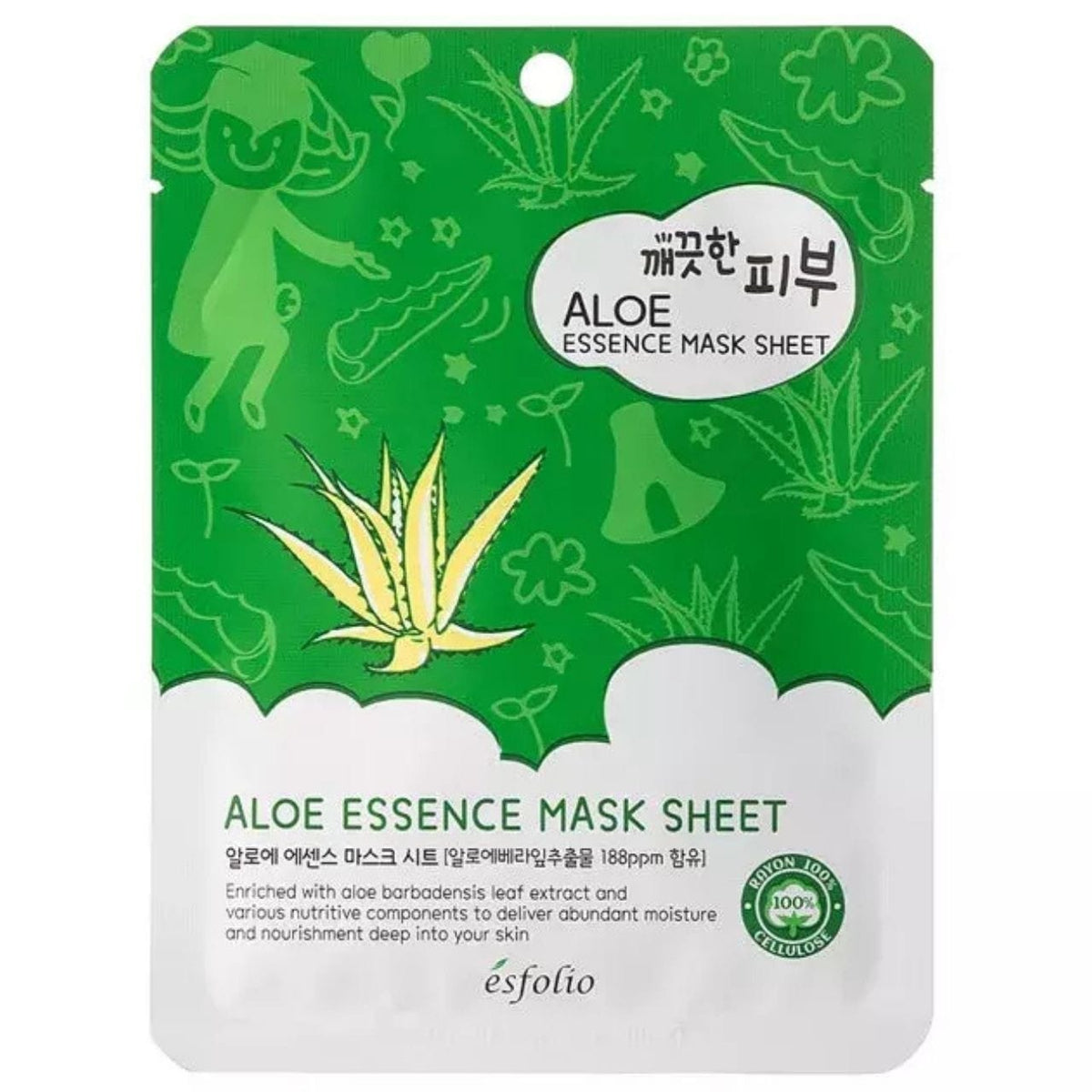 Esfolio Pure Skin Aloe Essence Mask - 10 Sheets