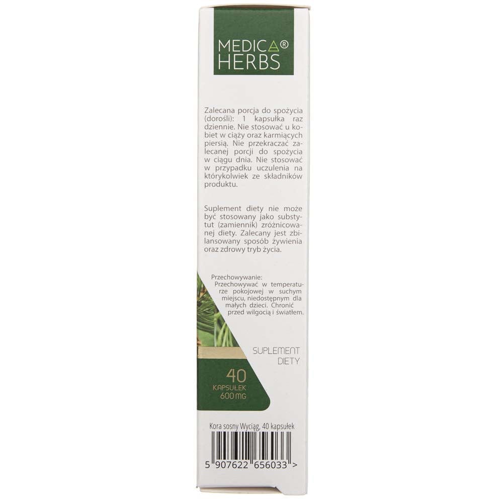 Medica Herbs Pine Bark 600 mg - 40 Capsules
