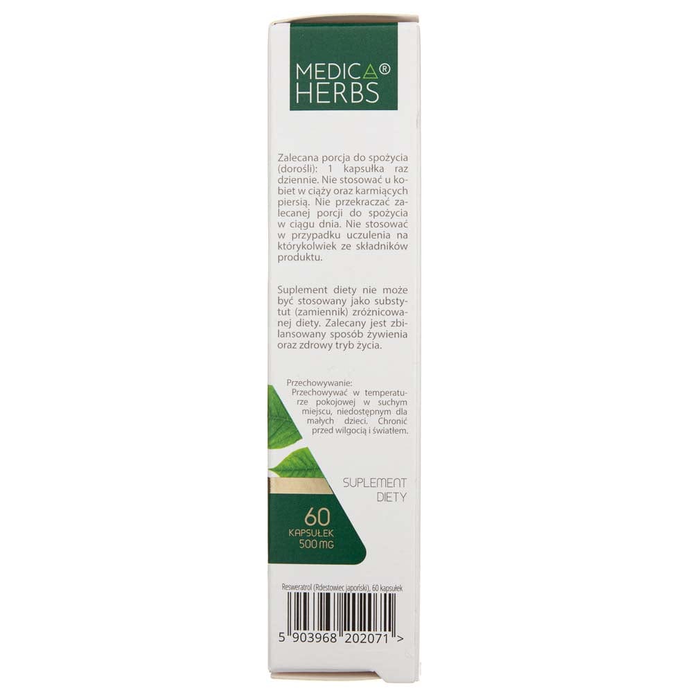 Medica Herbs Resveratrol (Japanese Knotweed) 500 mg - 60 Capsules