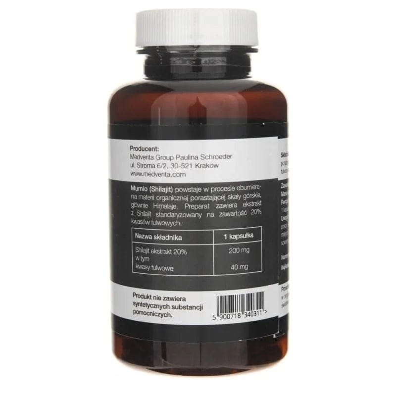 Medverita Mumio / Shilajit extract 20% Fulvic Acids - 120 Capsules