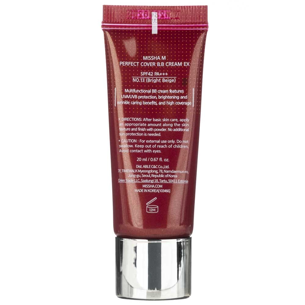 Missha M Perfect Cover B.B Cream SPF 42 PA+++ NO.13 Bright Beige - 20 ml