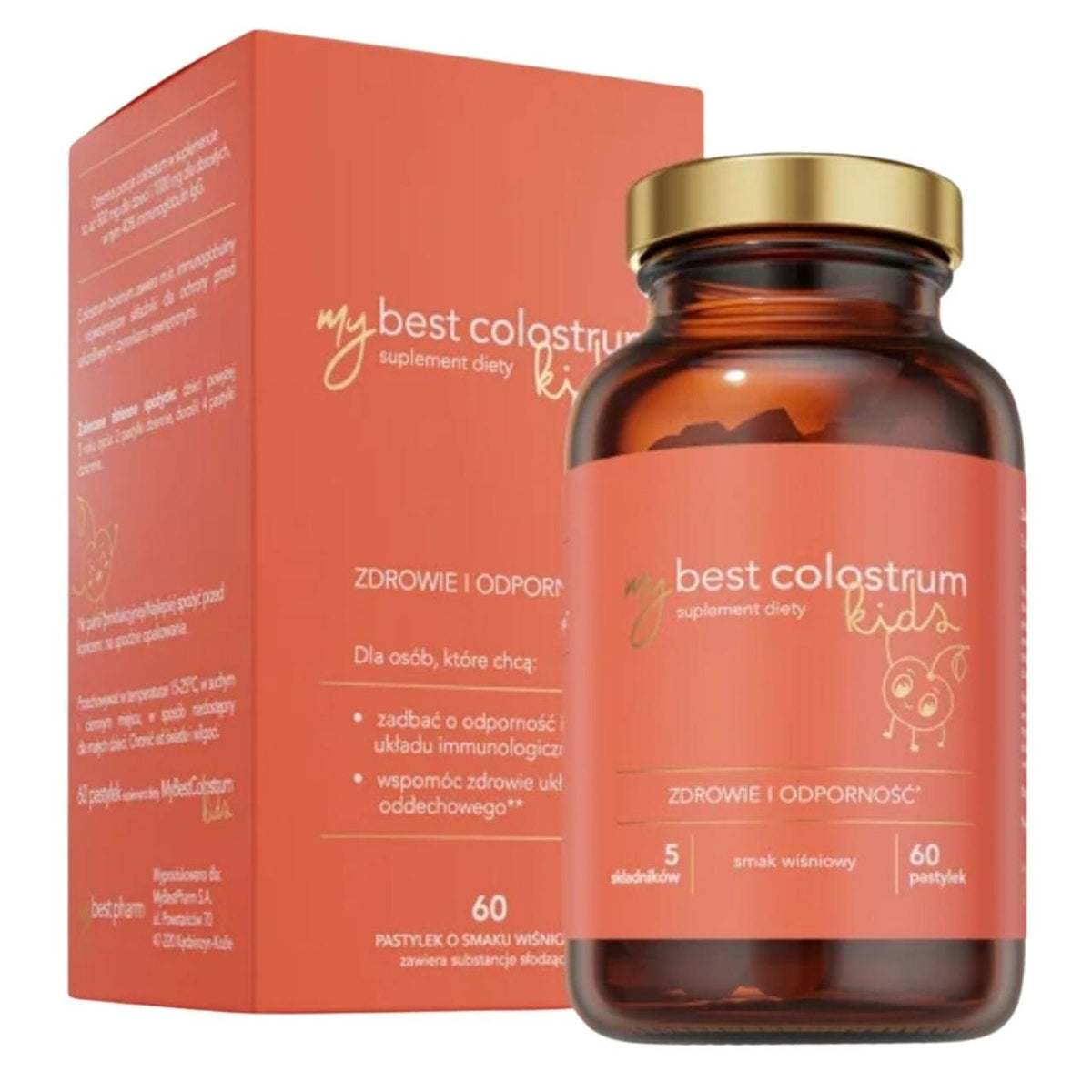 MyBestPharm MyBestColostrum Kids, Strawberry - 60 Lozenges