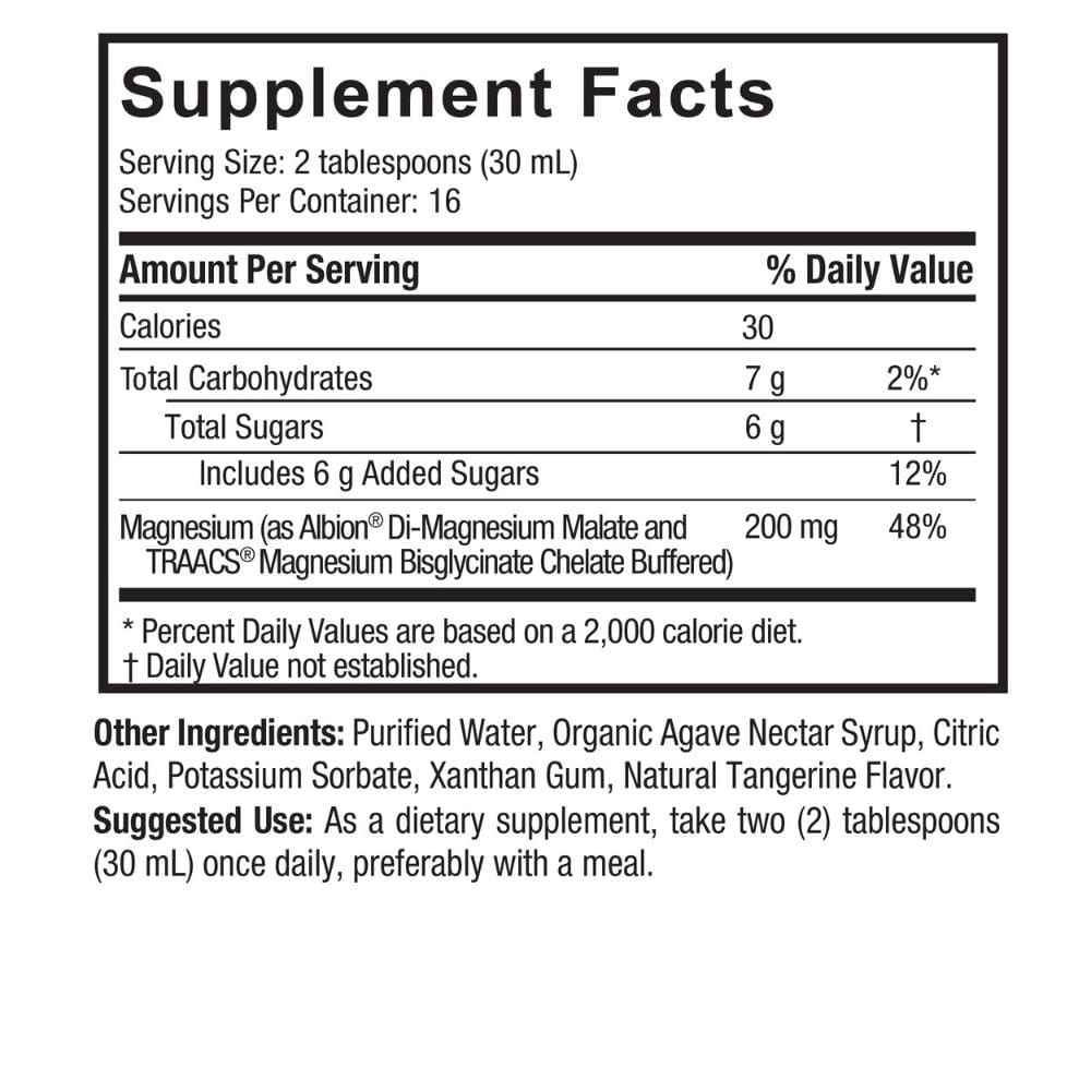 Nature's Answer Liquid Magnesium Malate and Glycinate, Mandarin - 480 ml