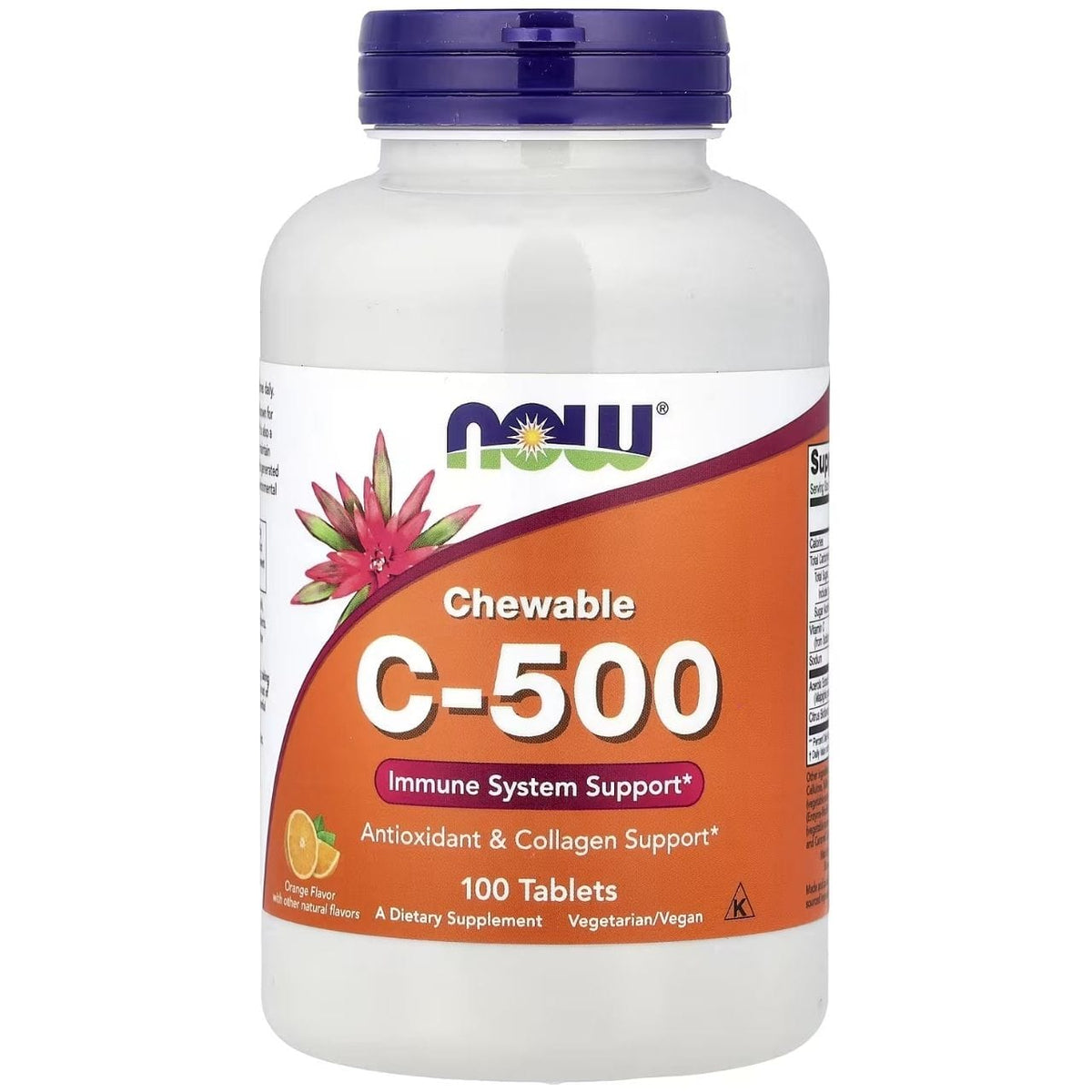 Now Foods Vitamin C-500 Orange Chewable - 100 Tablets