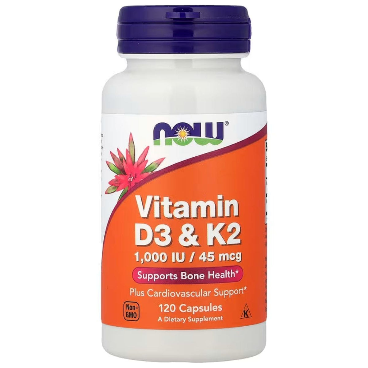 Now Foods Vitamin D-3 & K-2 - 120 Capsules