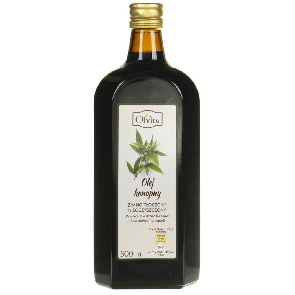 Olvita Cold-Pressed Hemp Oil Unpurified - 500 ml