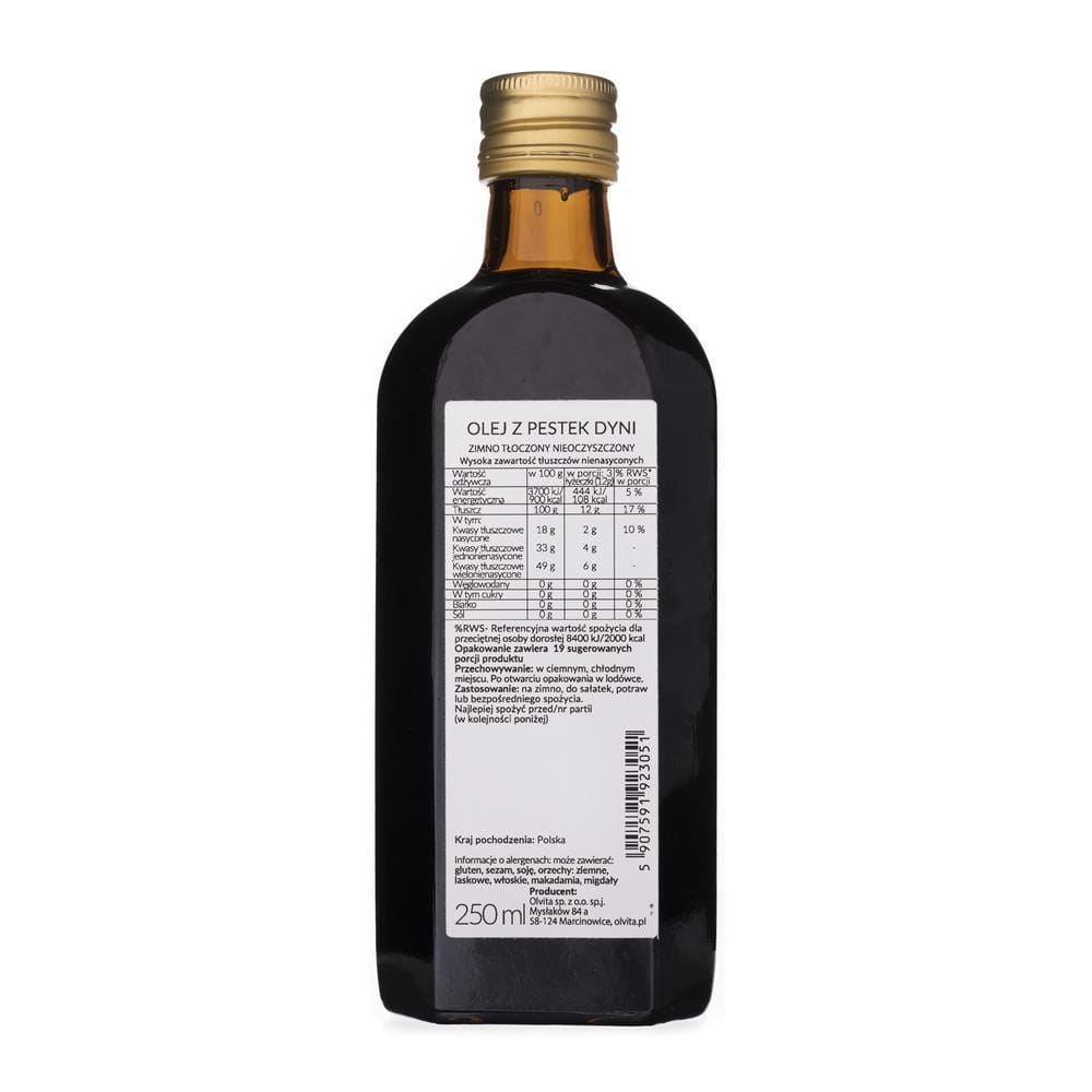 Olvita Cold-Pressed Pumpkin Seed Oil Unpurified - 250 ml