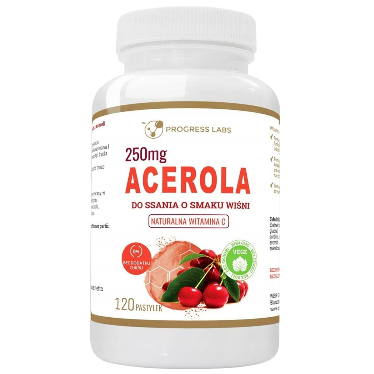 Progress Labs Acerola Vitamin C Lozenges 250 mg - 120 Lozenges