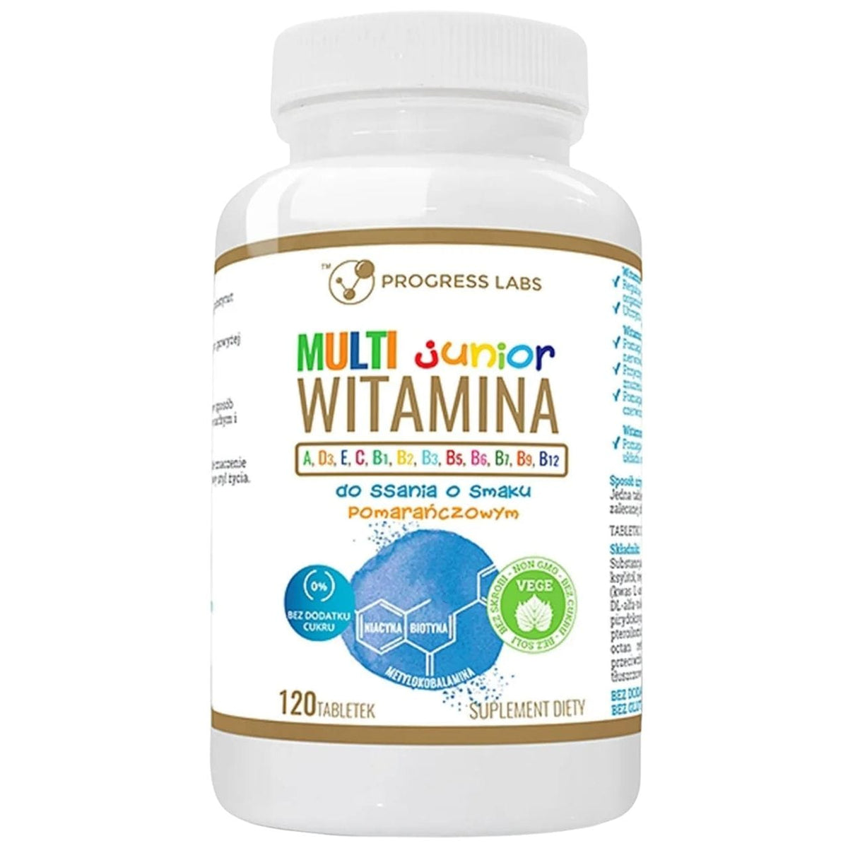 Progress Labs Junior Multivitamin, Orange - 120 Chewable Tablets