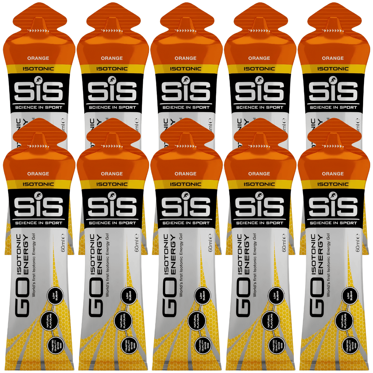 SIS GO Isotonic Energy, Orange - 60 ml x 10 pieces