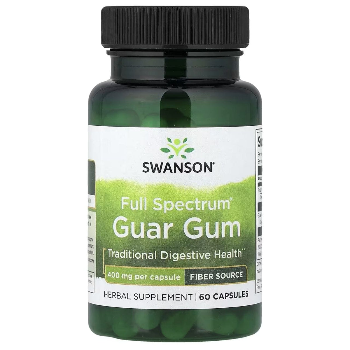 Swanson Full Spectrum Guar Gum 400 mg - 60 Capsules