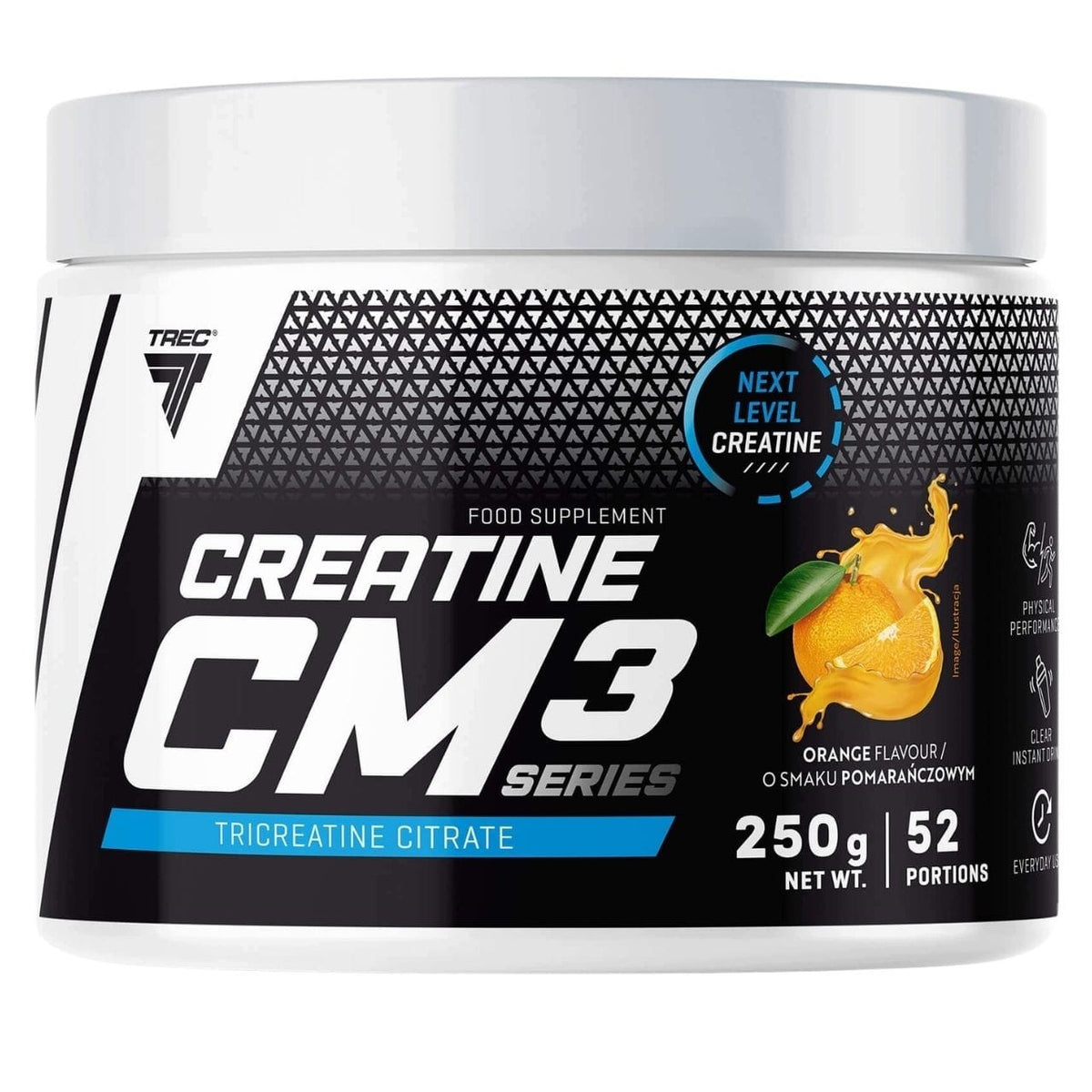 Trec Nutrition Creatine CM3, Creatine Citrate Powder, Orange - 250 g