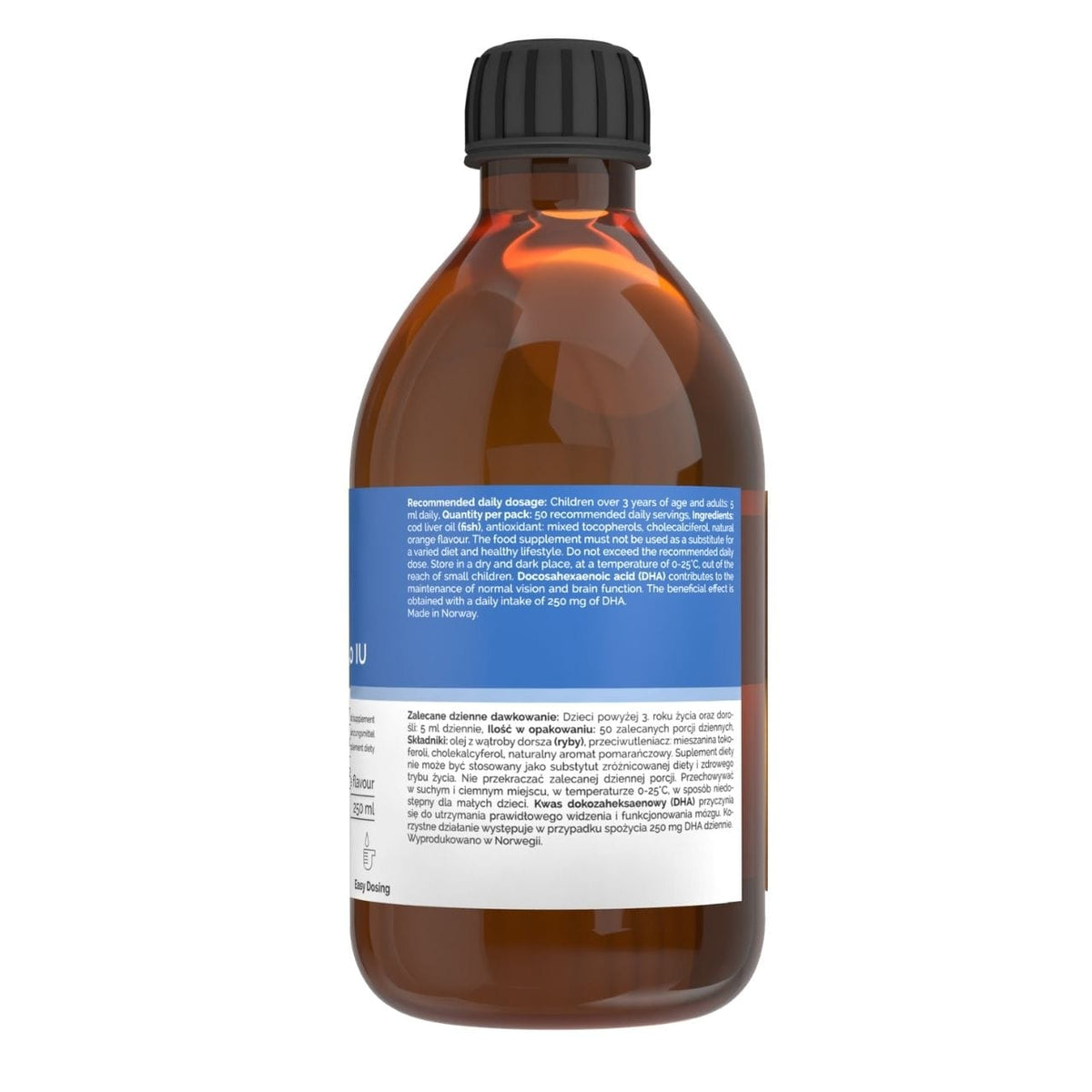 Vitaler's Norwegian Cod Liver Oil Omega-3 D3, Orange - 250 ml
