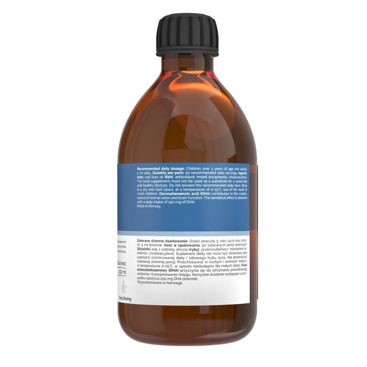 Vitaler's Omega-3 Norwegian Cod Liver Oil, Unscented Flavor 1200 mg - 250 ml
