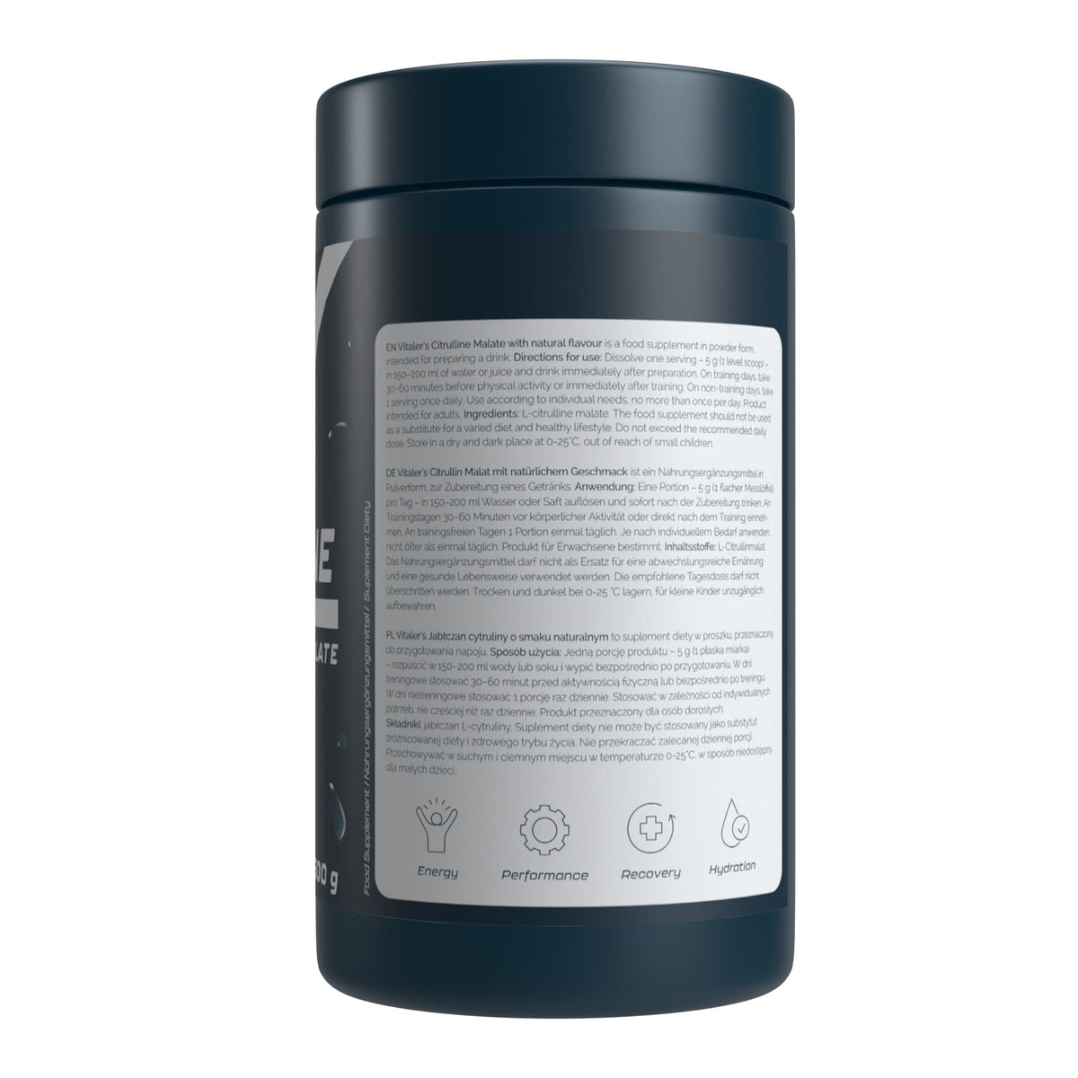 Vitaler's Sport Citrulline (L-Citrulline Malate), Powder - 500 g