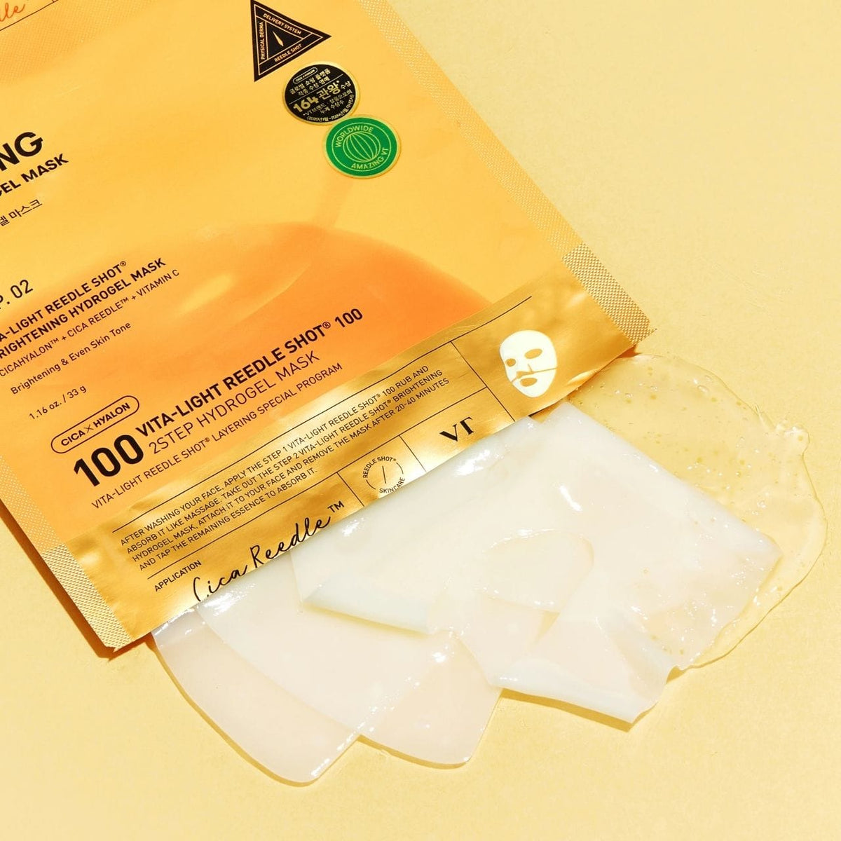 VT Cosmetics Vita Light Reedle Shot 100 2-Stage Hydrogel Mask - 33 g