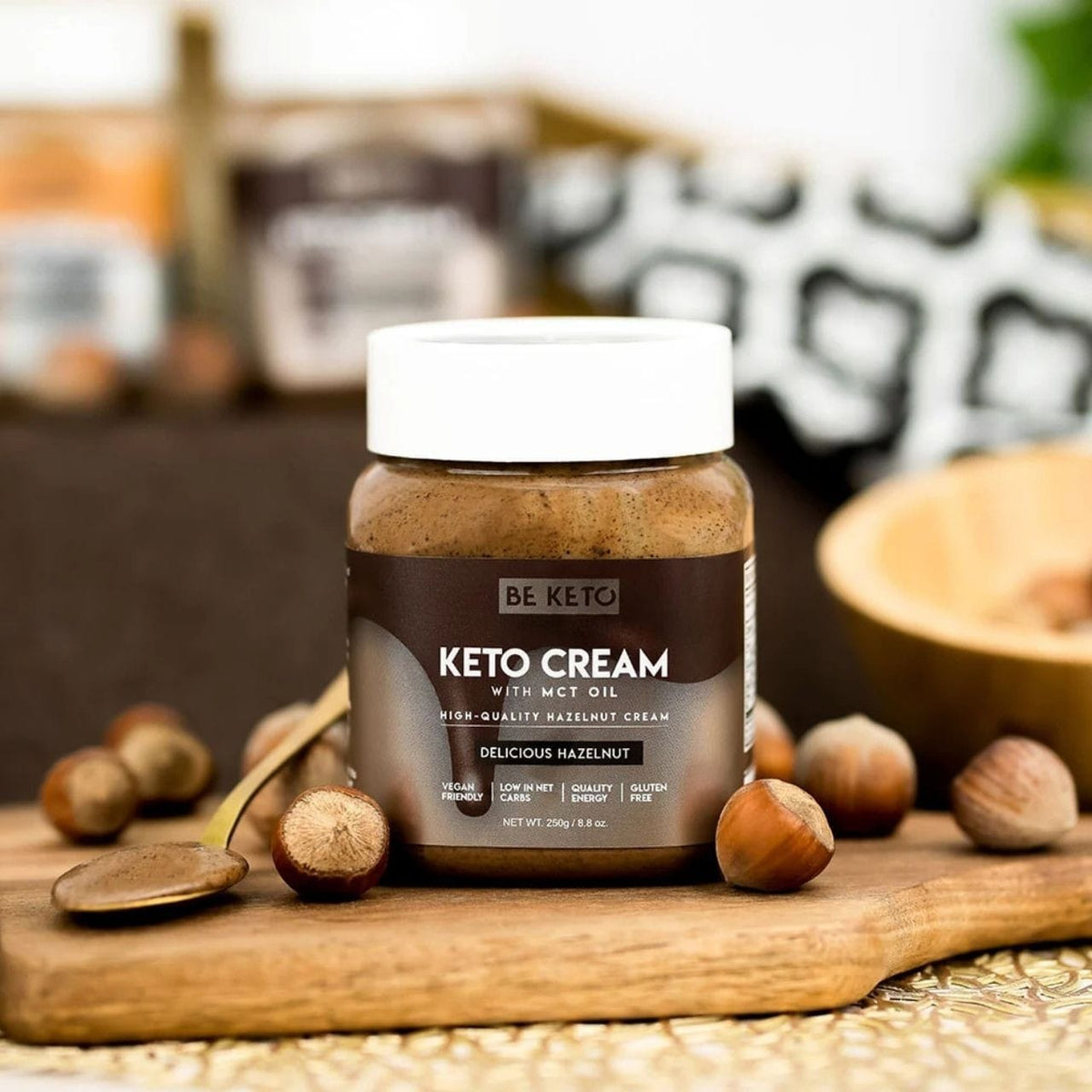 BeKeto Keto Cream with MCT Oil, Hazelnut - 250 g