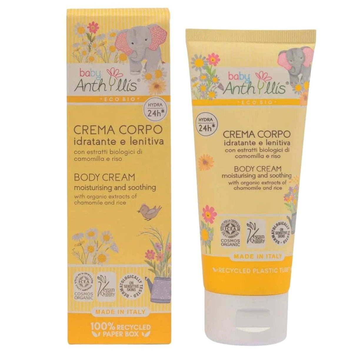 Anthyllis Baby Body Cream Moisturising & Soothing Chamomile & Rice - 100 ml