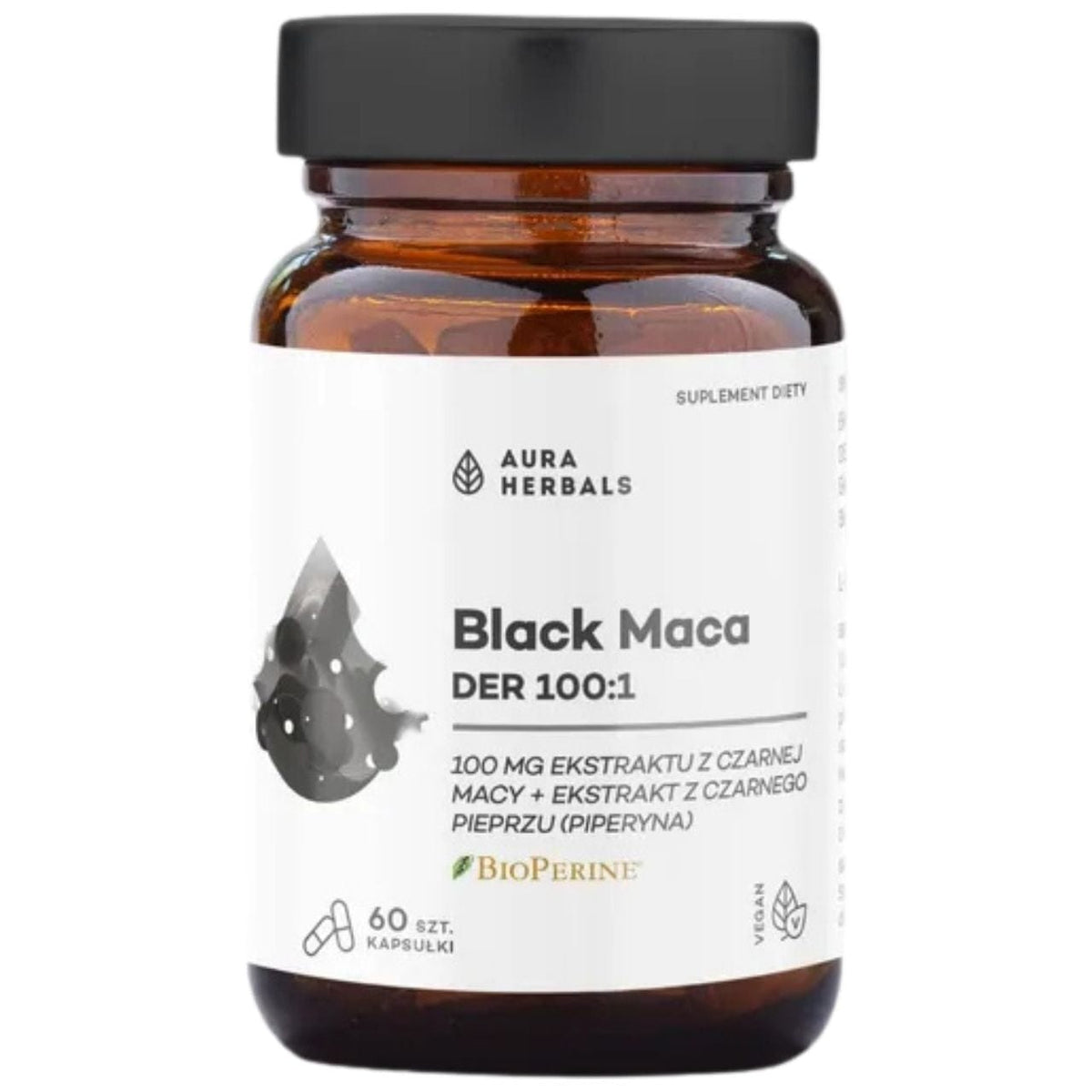 Aura Herbals Black Maca DER 100:1 - 60 Capsules
