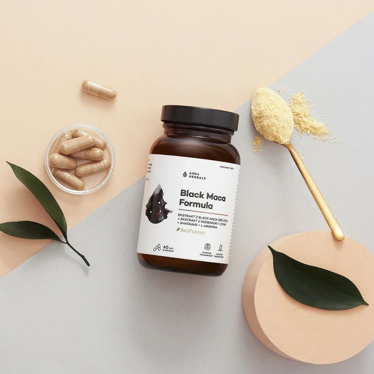 Aura Herbals Black Maca Formula - 60 Capsules