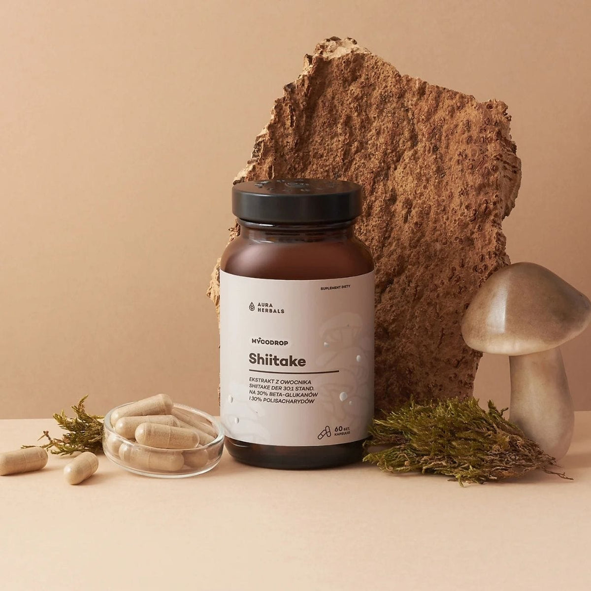 Aura Herbals Mycodrop Shiitake 30:1 - 60 Capsules