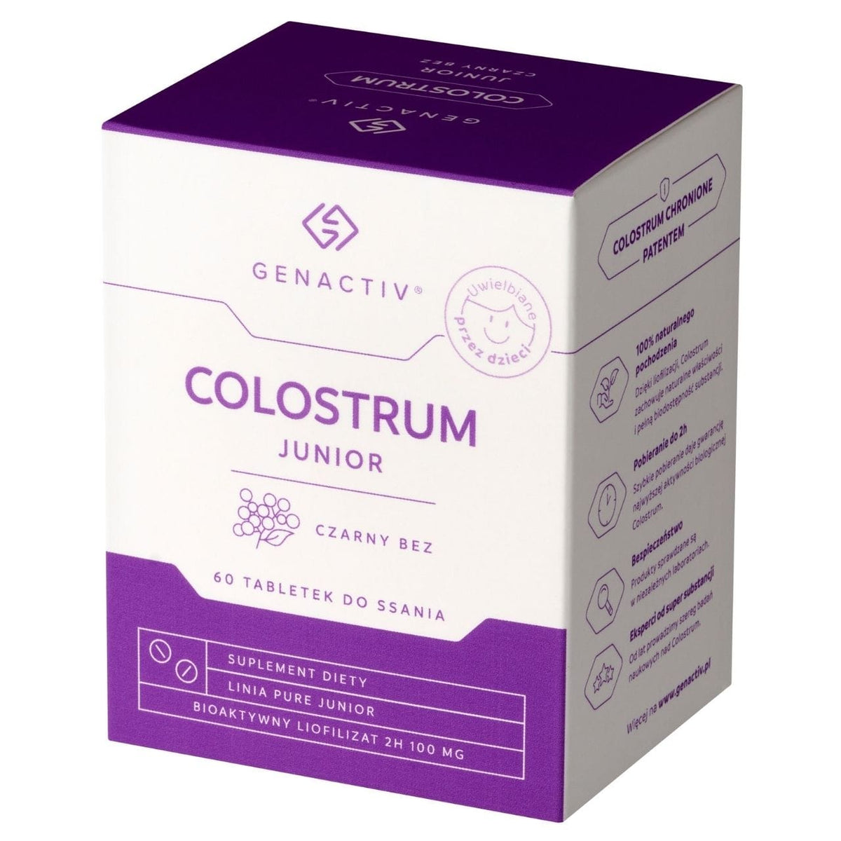 Genactiv Colostrum Junior, Elderberry - 60 Lozenges