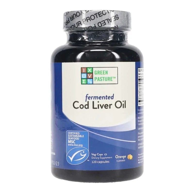 Green Pasture Fermented Cod Liver Oil, Orange - 120 Capsules