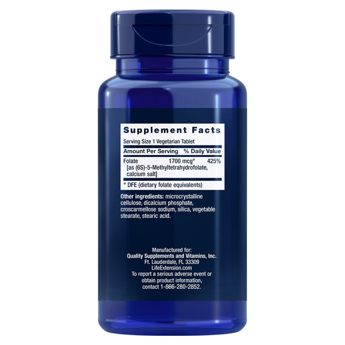 Life Extension Enhanced Optimized Folate 1700 mcg - 100 Tablets