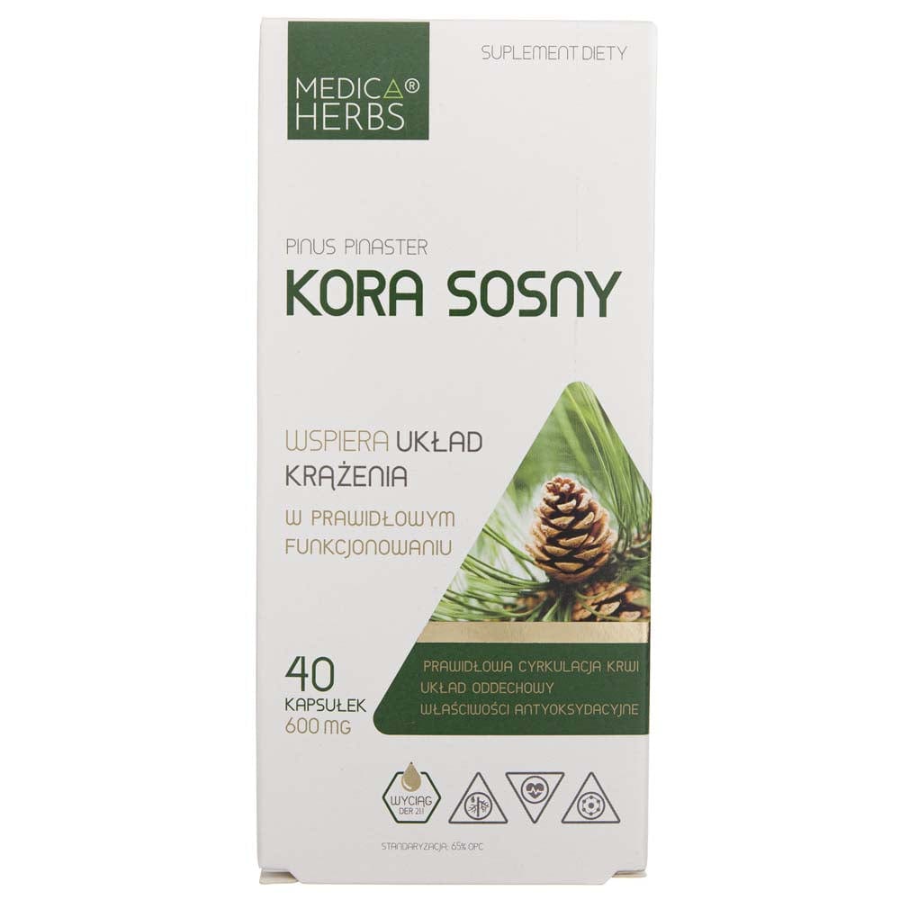 Medica Herbs Pine Bark 600 mg - 40 Capsules