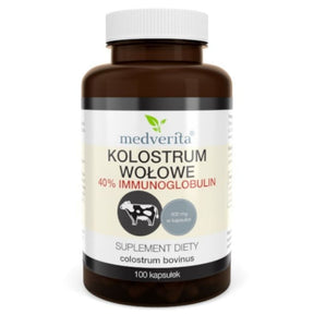 Medverita Beef Colostrum 400 mg, 40% Immunoglobulin - 100 Capsules