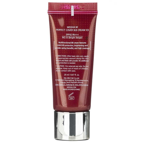 Missha M Perfect Cover B.B Cream SPF 42 PA+++ NO.13 Bright Beige - 20 ml