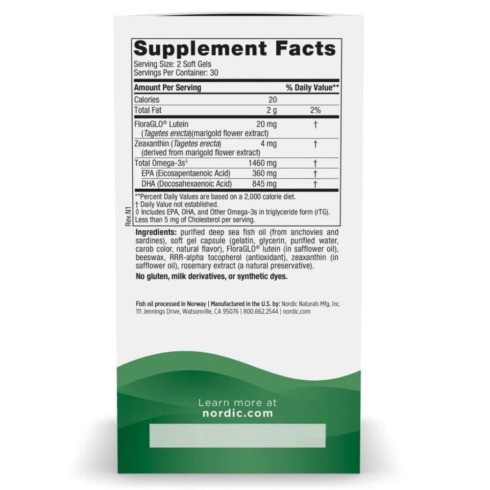 Nordic Naturals Vision Support - 60 Capsules
