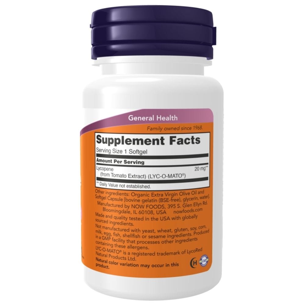 Now Foods Lycopene 20 mg - 50 Softgels