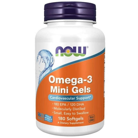 Now Foods Omega-3 Mini Gels Fish Oil - 180 Capsules