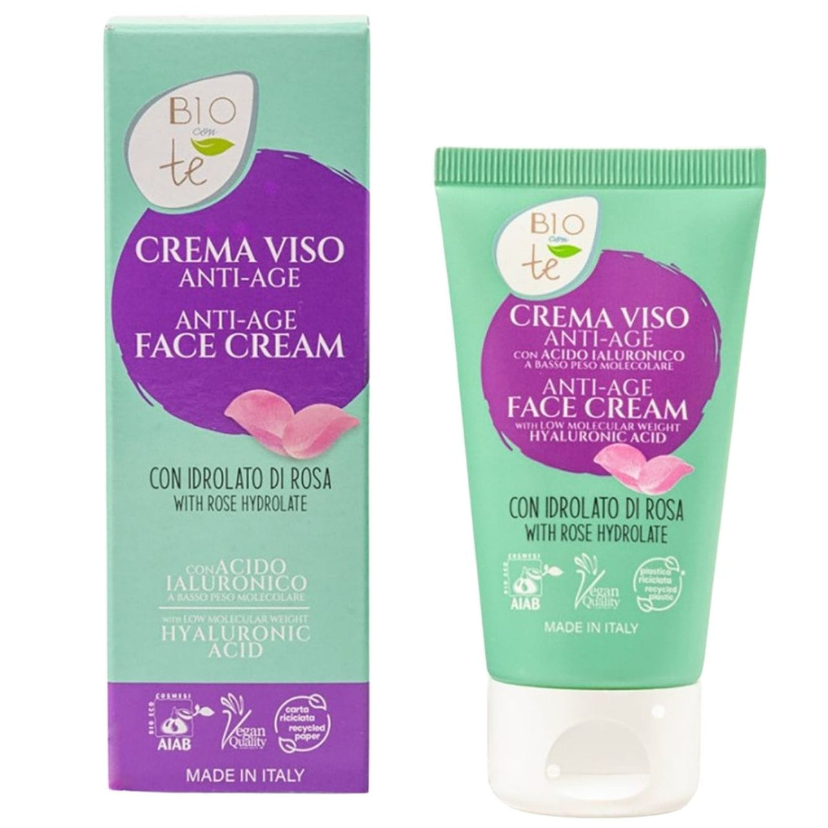 Pierpaoli Anti-Aging Cream with Rose and Hyaluronic Acid - 50 ml