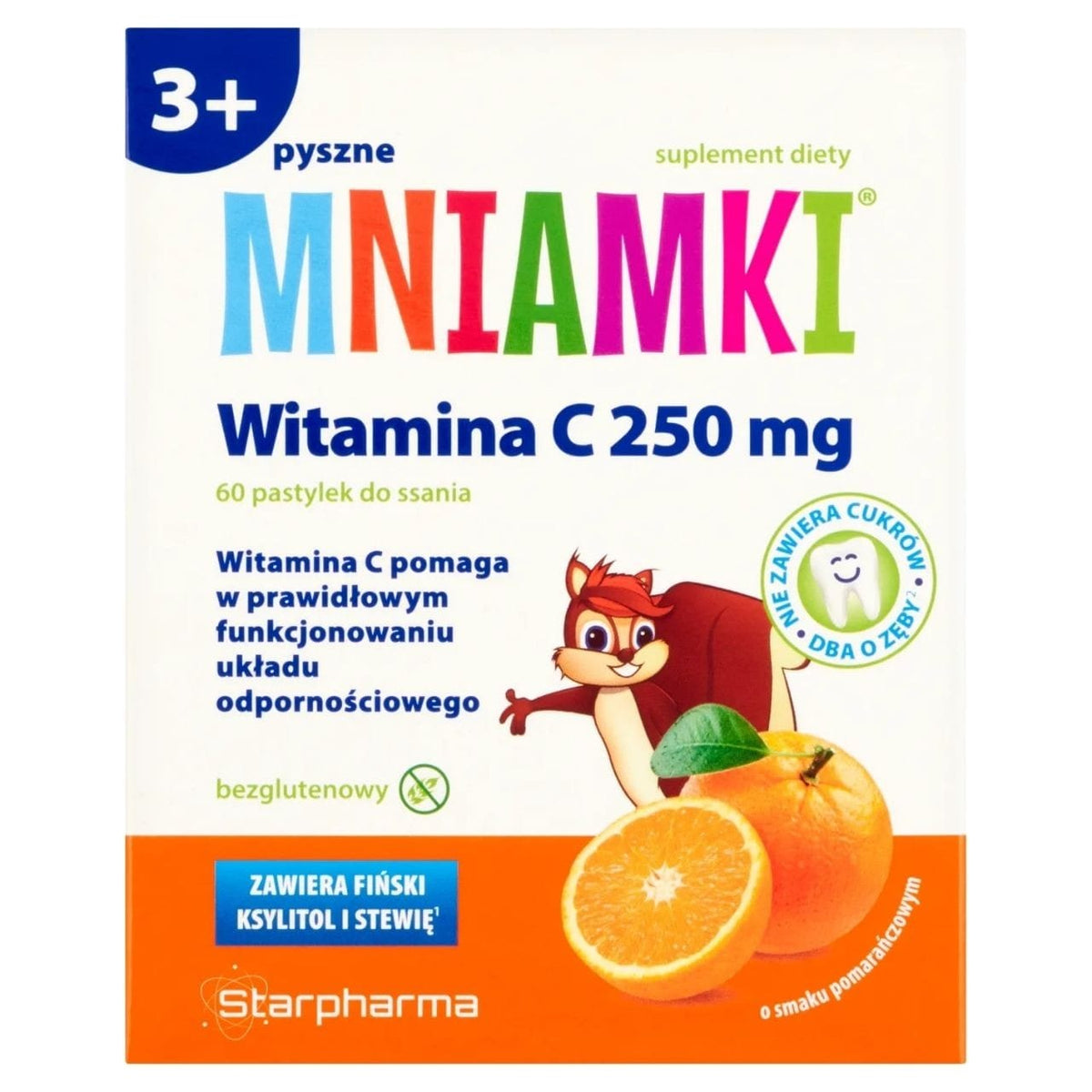 Starpharma Mniaminki Vitamin C 250 mg, Orange - 60 Lozenges