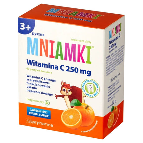 Starpharma Mniaminki Vitamin C 250 mg, Orange - 60 Lozenges