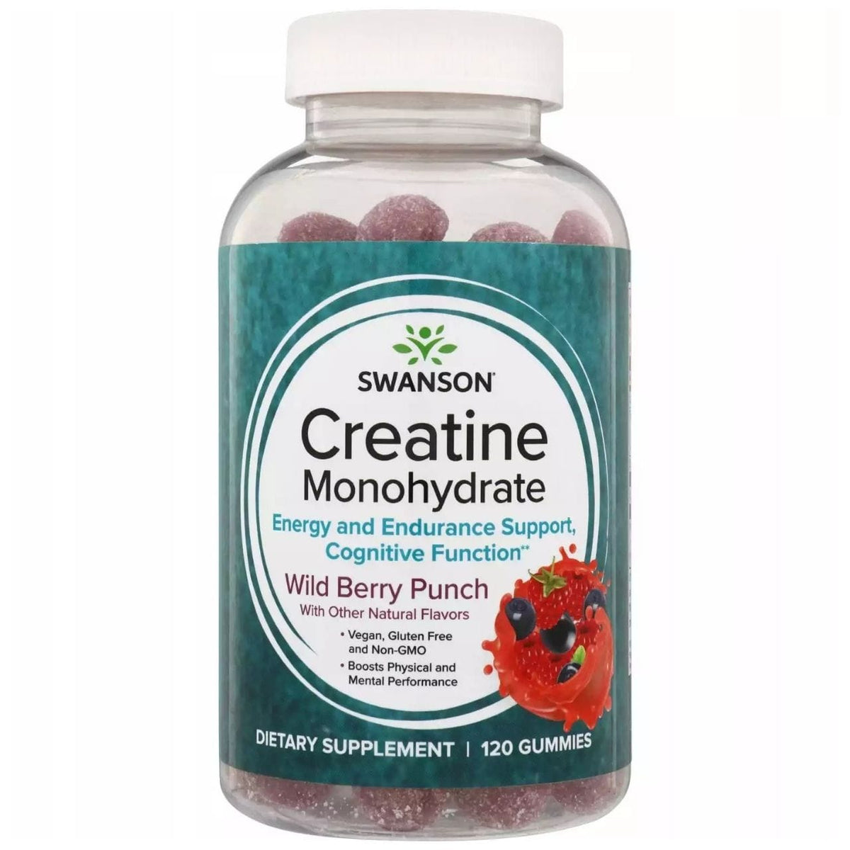 Swanson Creatine Monohydrate Gummies Wild Berry Punch - 120 Gummies