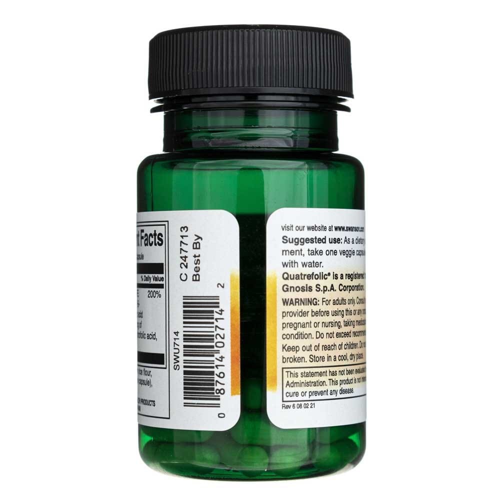 Swanson Folic Acid (Quatrefolic®) - 30 Veggie Capsules