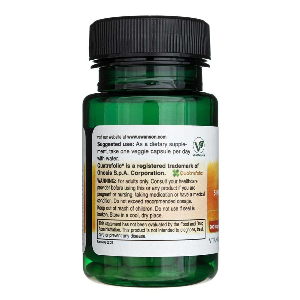 Swanson Folic Acid (Quatrefolic®) - 30 Veggie Capsules