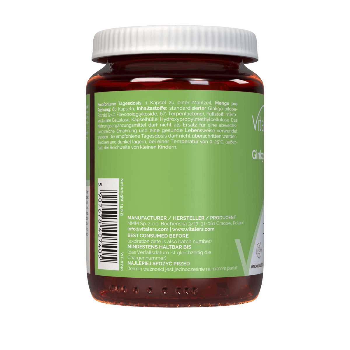 Vitaler's Ginkgo Biloba 120 mg - 60 Capsules