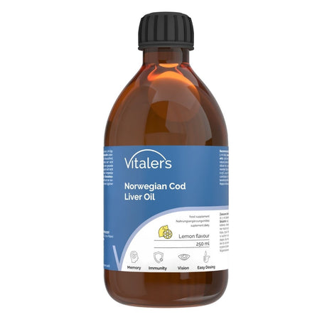 Vitaler's Omega-3 Norwegian Cod Liver Oil, Lemon Flavor 1200 mg - 250 ml