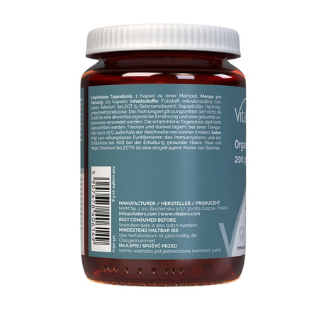 Vitaler's Organic Selenium 200 mcg - 120 Capsules