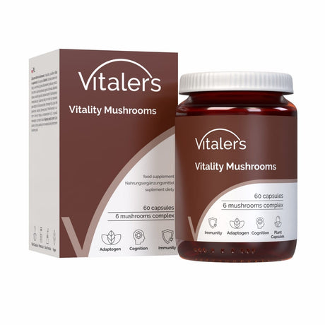 Vitaler's Vital Mushrooms, 6 Mushroom Extracts - 60 Capsules