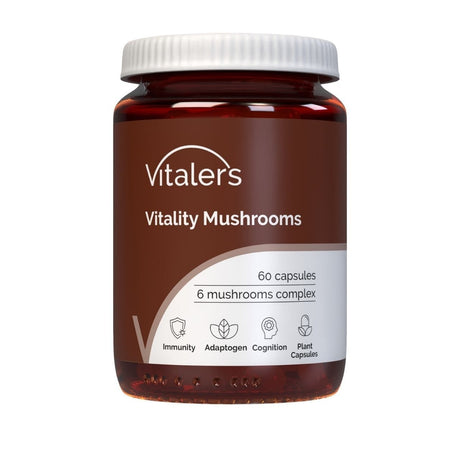 Vitaler's Vital Mushrooms, 6 Mushroom Extracts - 60 Capsules